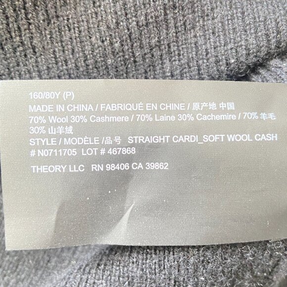 NWT Theory Wool Button Down Long Cardigan Size P - Picture 6 of 8